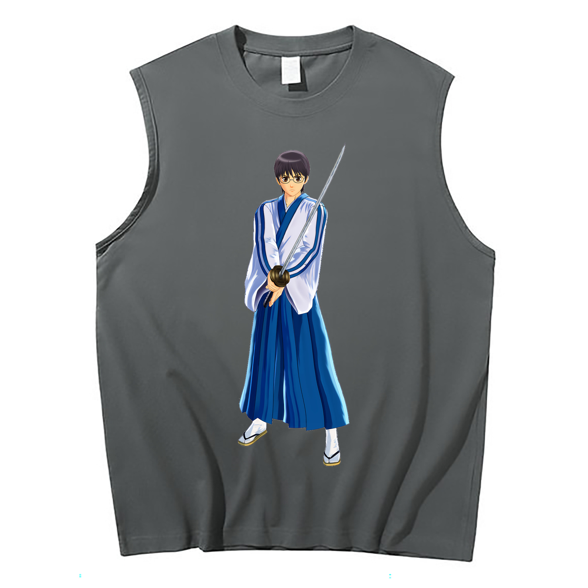 （画像用） ぎんたま 坂田銀時（さかたぎんとき） 神楽 志村新八（しむら しんぱち） GINTAMA Sakata Gintoki Kagura Shimura Shinpachi コットン100％タンクトップ（フロントプリント）